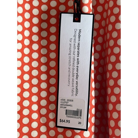 LANE BRYANT Women Stretch Cotton A-Line Flare Skirt Orange Polka Dot Size 20 - Picture 7 of 10